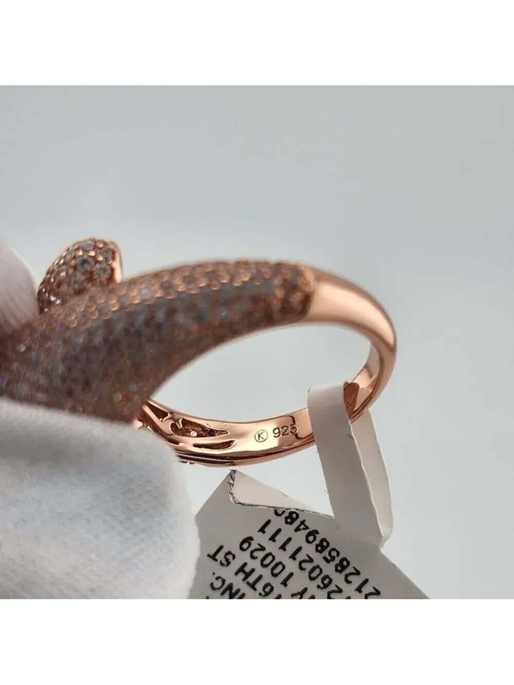 LAST ONE Fierce & Stylish: Panther Ring in 925 Silver with CZ Stones